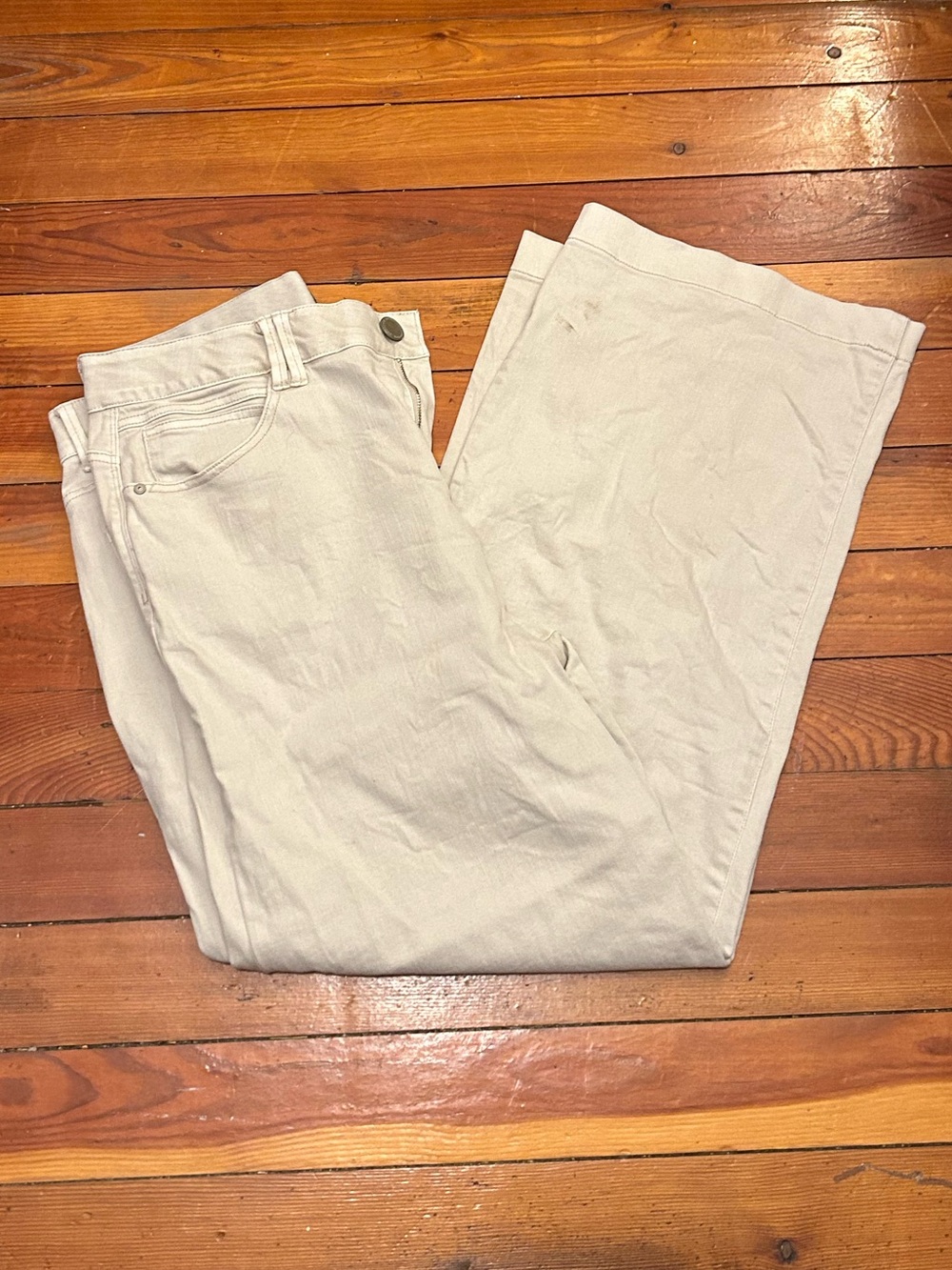 Democracy Wide Leg Pants in Light Cream